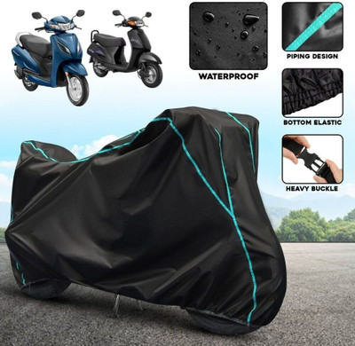 xodi Waterproof Two Wheeler Cover for Honda(Activa i, Black, Blue)