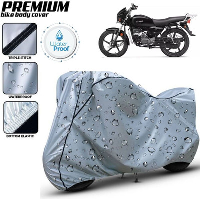 kerwa Waterproof Two Wheeler Cover for Hero(Splendor I Smart, Silver, Black)