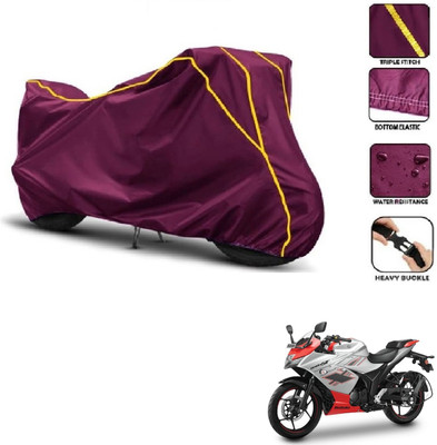 Car Life Two Wheeler Cover for Suzuki(Gixxer SF, Maroon, Yellow)