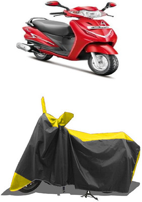 SUGASHRI Waterproof Two Wheeler Cover for Hero(Duet VX 110CC BS6, Yellow, Black)