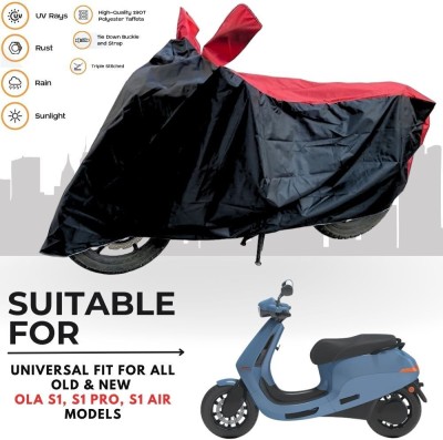 MADAFIYA Two Wheeler Cover for Ola(Electric Scooter, Black, Red)