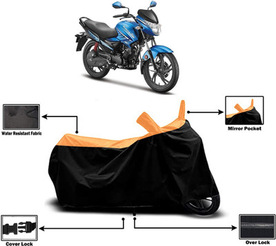 Amexride Two Wheeler Cover for Hero(Glamour FI, Orange)