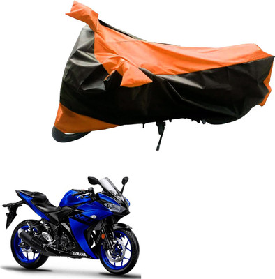 Mdstar Waterproof Two Wheeler Cover for Yamaha(YZF, Black, Orange)