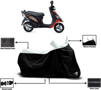 Amexride Two Wheeler Cover for TVS(Scooty Streak, White)