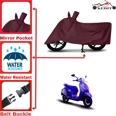 KEDIT Two Wheeler Cover for Bajaj(New Chetak, Maroon)