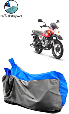 MMSSTAR Waterproof Two Wheeler Cover for Bajaj(Boxer BM 150, Grey, Blue)