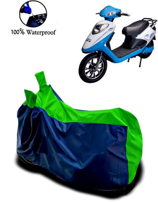 Autofly Waterproof Two Wheeler Cover for Ampere(V 48, Blue, Green)