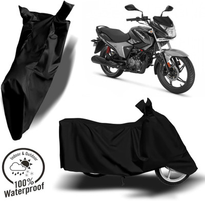 ROYAL AUTO MART Waterproof Two Wheeler Cover for Hero(Glamour, Black)