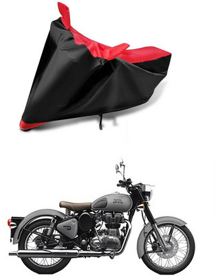 AutoGalaxy Waterproof Two Wheeler Cover for Royal Enfield(Classic Gunmetal, Red, Black)