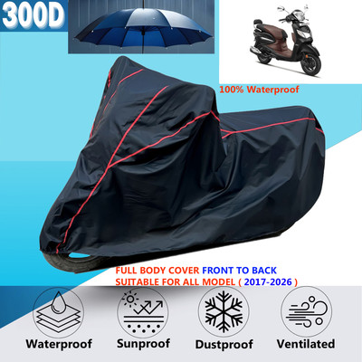AUTOCAD Waterproof Two Wheeler Cover for Hero(Pleasure Plus, Black, Red)