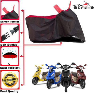 KEDIT Two Wheeler Cover for TVS(Zest 110 BS6, Red, Black)