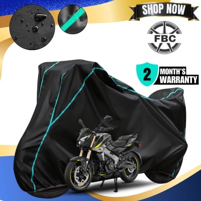 FBC Waterproof Two Wheeler Cover for Bajaj(Pulsar SS400 BS6, Black, Blue)