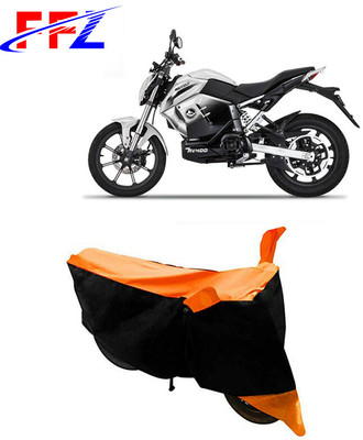 FFZ Waterproof Two Wheeler Cover for Revolt(RV 400, Black, Orange)