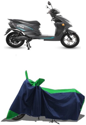 SUGASHRI Waterproof Two Wheeler Cover for Hero(Motocorp Electric Atria, Green, Blue)