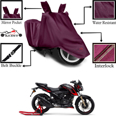 KEDIT Two Wheeler Cover for TVS(Apache RTR 200, Maroon)