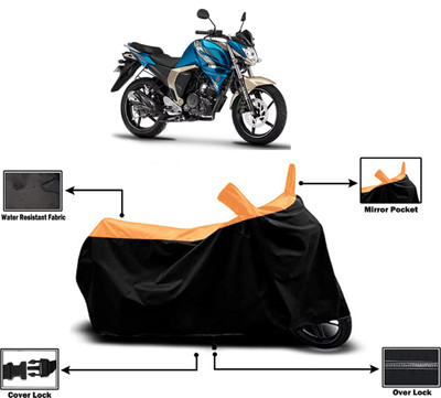 Amexride Two Wheeler Cover for Yamaha(FZ S FI (V 2.0), Orange)