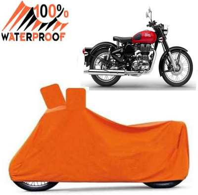 Autoinnovation Waterproof Two Wheeler Cover for Royal Enfield(Classic 350, Orange)