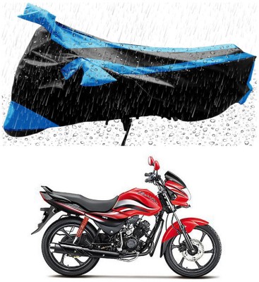 Ascension Two Wheeler Cover for Hero(MotoCorp Passion Pro, Black, Blue)