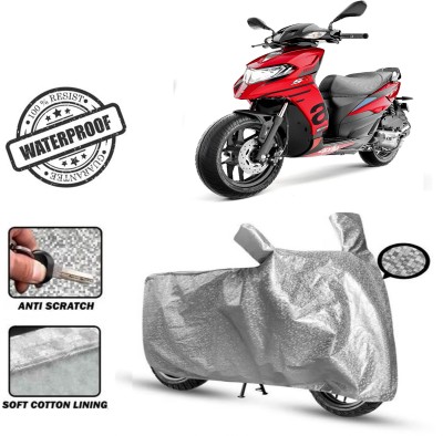 ROYAL AUTO MART Waterproof Two Wheeler Cover for Aprilia(SR 150, Silver)