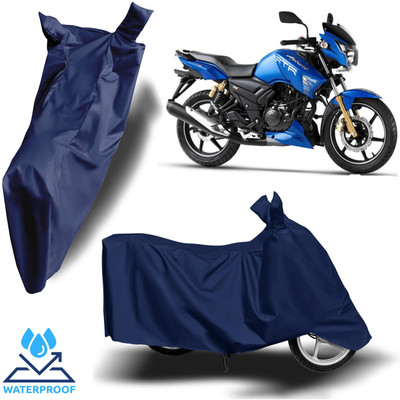 ROYAL AUTO MART Waterproof Two Wheeler Cover for TVS(Apache RTR 180, Blue)