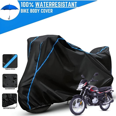 OliverX Waterproof Two Wheeler Cover for Bajaj(Platina, Black, Blue)