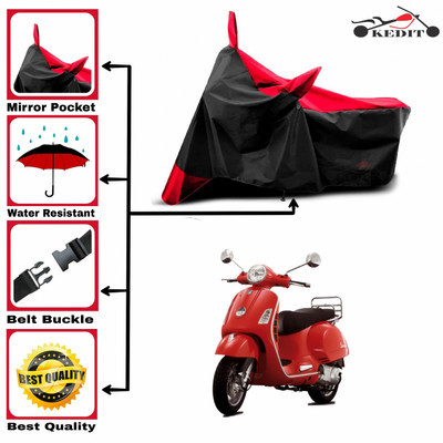 KEDIT Two Wheeler Cover for Vespa(Vespa SXL, Red, Black)