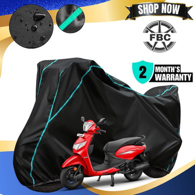 AutoGalaxy Waterproof Two Wheeler Cover for Hero(Pleasure Plus, Black, Blue)