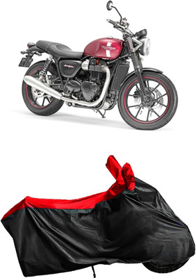 Autofly Waterproof Two Wheeler Cover for Triumph(Street Twin, Red, Black)