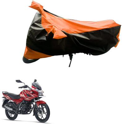 Mdstar Waterproof Two Wheeler Cover for Bajaj(Discover 150 f, Black, Orange)