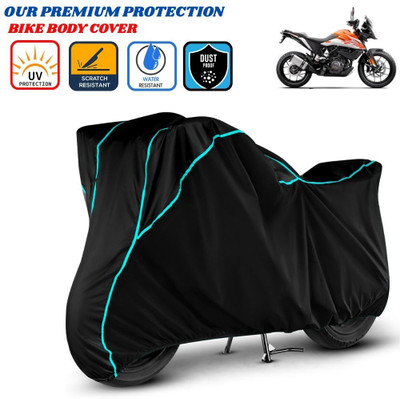 Delphinium Waterproof Two Wheeler Cover for KTM(390 Adventure, Black)