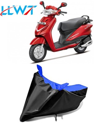 KPIND Waterproof Two Wheeler Cover for Hero(Moto Corp Duet, Black, Blue)