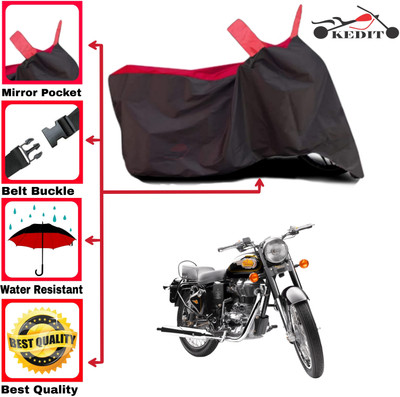 AASHTIK MART Two Wheeler Cover for Royal Enfield(Bullet 350, Red, Black)