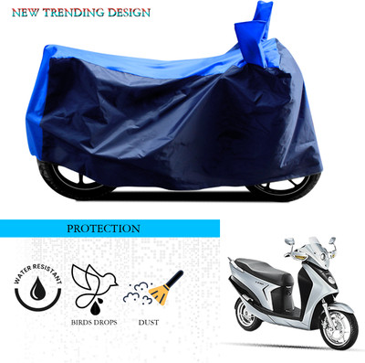 SnehaSales Waterproof Two Wheeler Cover for Hero(Leap Hybrid SES, Black, Blue)
