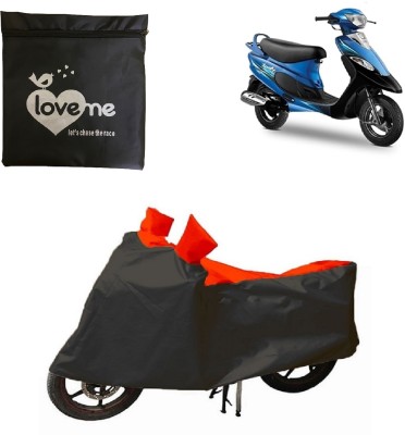 Love Me Waterproof Two Wheeler Cover for TVS(Scooty Pep+, Red, Black)