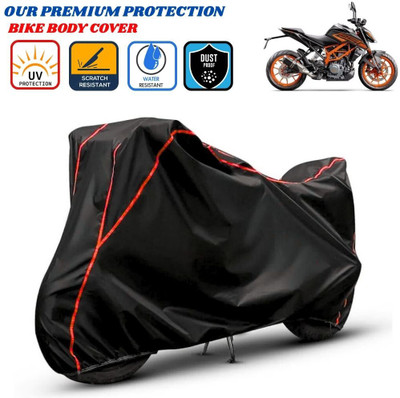 Delphinium Waterproof Two Wheeler Cover for KTM(250 Duke, Black, Red)