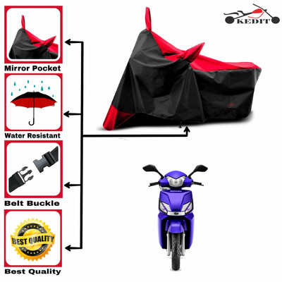 KEDIT Two Wheeler Cover for Mahindra(Gusto, Red, Black)