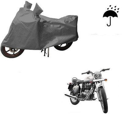 MMSSTAR Waterproof Two Wheeler Cover for Royal Enfield(Bullet 350, Grey)