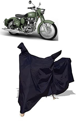 Amexride Two Wheeler Cover for Royal Enfield(Battle Green, Black)