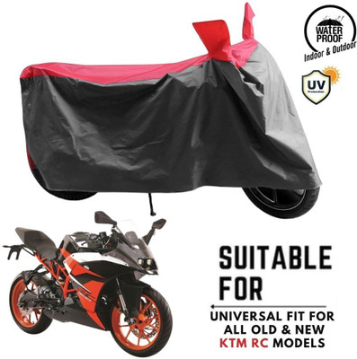 ZAQE Waterproof Two Wheeler Cover for KTM(RC 125, Grey, Red)