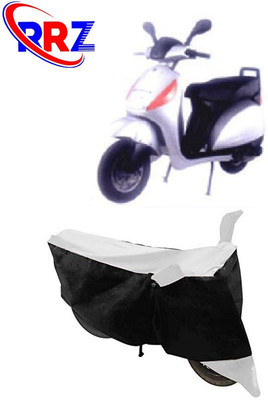 RRZ Waterproof Two Wheeler Cover for Bajaj(Fusion, Black, White)