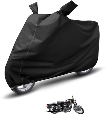 MOCKHE Waterproof Two Wheeler Cover for Royal Enfield(Classic 500, Black)