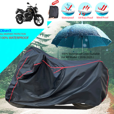 OliverX Waterproof Two Wheeler Cover for Yamaha(FZ S FI (V 2.0), Black)