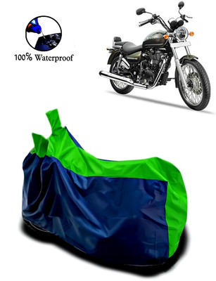 Autofly Waterproof Two Wheeler Cover for Royal Enfield(Thunderbird 500, Blue, Green)