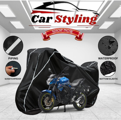 OliverX Waterproof Two Wheeler Cover for Suzuki(Gixxer SF 150, Black, White)