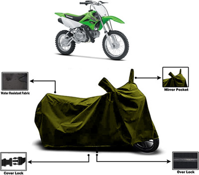 Amexride Two Wheeler Cover for Kawasaki(KLX 110, Green)