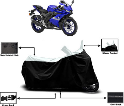 Amexride Two Wheeler Cover for Yamaha(R15 V3, White)
