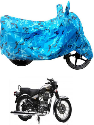 DeepShakshi AUTOMOTIVE Waterproof Two Wheeler Cover for Royal Enfield(Electra Delux, Blue)