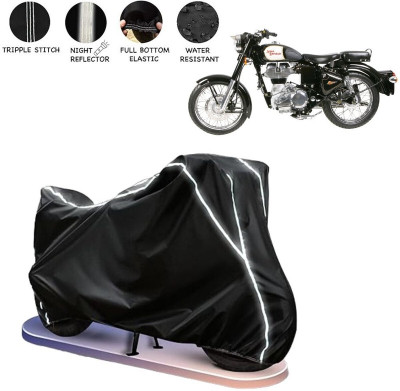 BOTAUTO Two Wheeler Cover for Royal Enfield(350, Black, White)