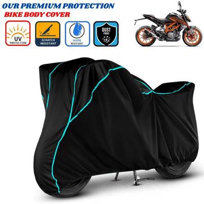 Delphinium Waterproof Two Wheeler Cover for KTM(250 Duke, Black)