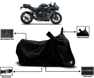 Amexride Two Wheeler Cover for Kawasaki(Ninja H2 SX BS6, Black)